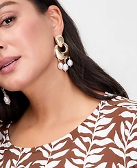 I.n.c. International Concepts Imitation Pearl Open Drop Earrings, Macy's Exclusive