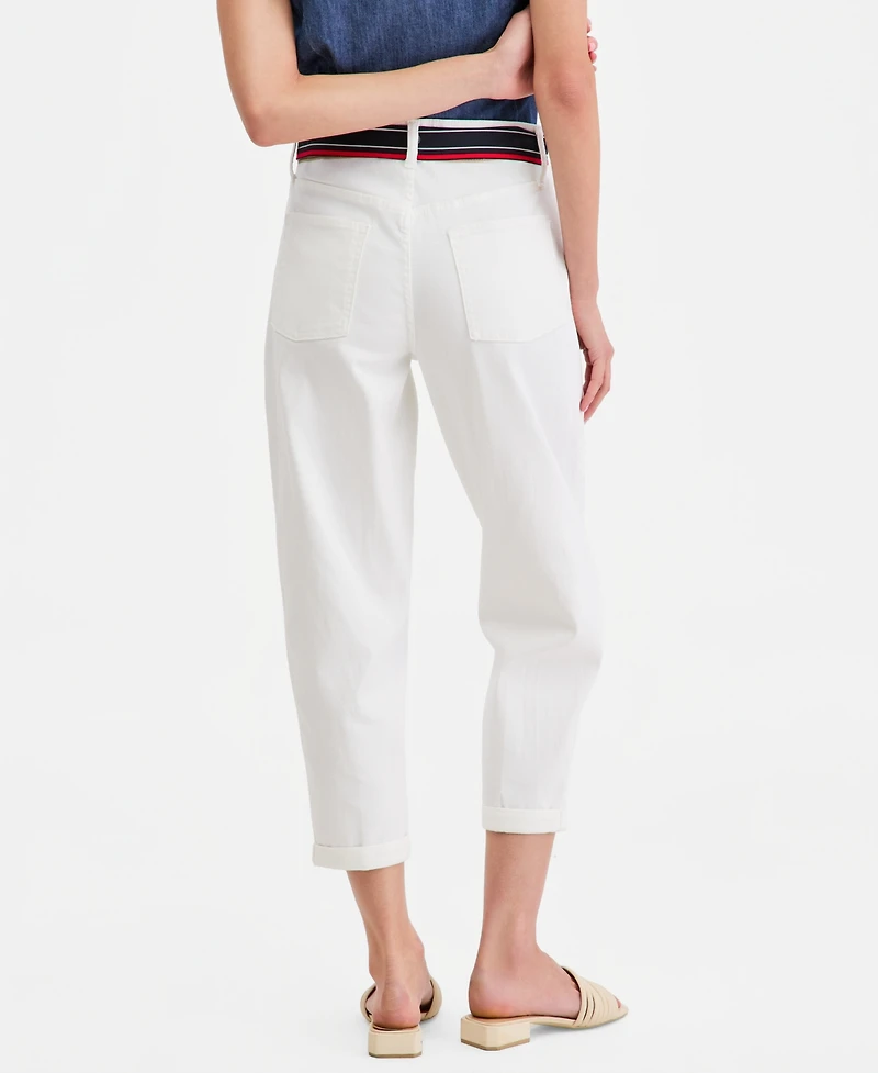 Nautica Women's Belted Carrot-Leg Jeans