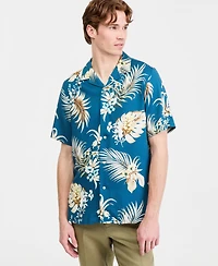 Club Room Men's Viva Floral Silk-Blend Short Sleeve Shirt, Macy's Exclusive - Print