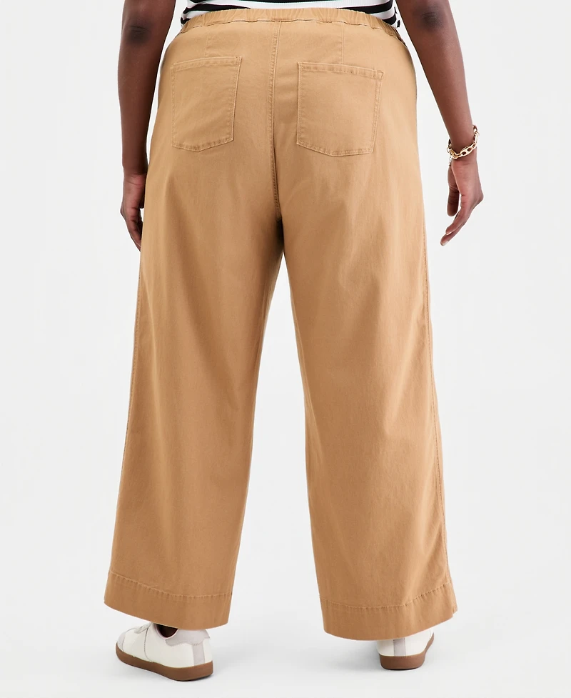 On 34th Trendy Plus Stretchy-Waist Wide-Leg Pants, Macy's Exclusive