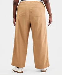 On 34th Trendy Plus Stretchy-Waist Wide-Leg Pants, Macy's Exclusive