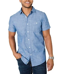 Hope & Henry Men's and Organic Chambray Short Sleeve Button Down Shirt