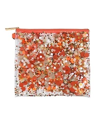 Packed Party Spirit Squad Confetti Everything Pouch, Makeup Bag, Travel Bag,Cosmetic Bag for Women (Orange Burst)