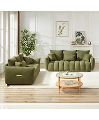 Streamdale Furniture 3 Seater + 3 Seater Combo Sofa, Modern Living Room Teddy Sofa Frame