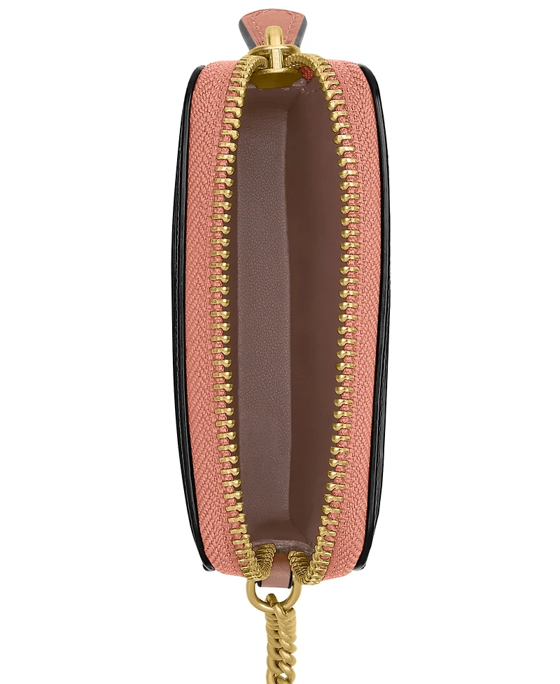 Coach Canvas Signature Essential Zipper Chain Card Case