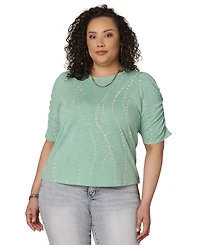 Democracy Plus Scoop Neck Printed Top
