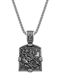 Rhona Sutton Men's Book of Revelation Stainless Steel Pendant Necklace