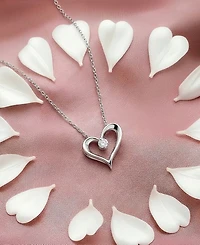 Macy's Lab Grown Diamond (1/10 ct. t.w.) Pendant Necklace in Sterling Silver