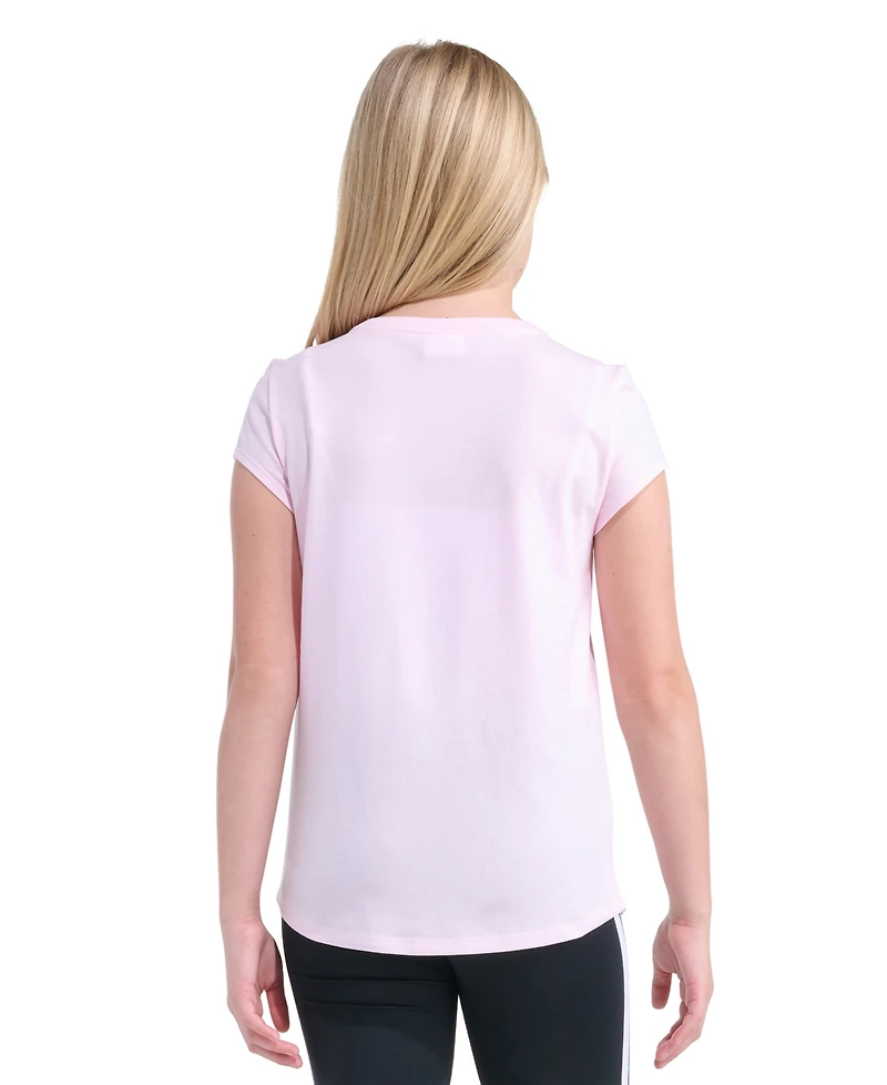 adidas Girls' 8-16 Essential Short-Sleeve Ribbed Crewneck T-Shirt