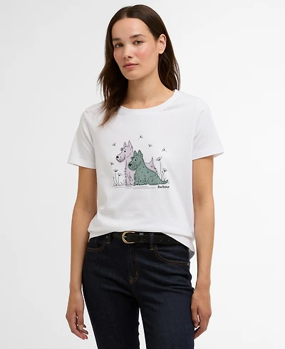 Barbour Women's Short-Sleeve Crewneck Clover T-Shirt