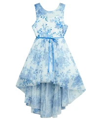 Bcx Girls' 7-16 Sleeveless Floral Embroidered Mesh Dress