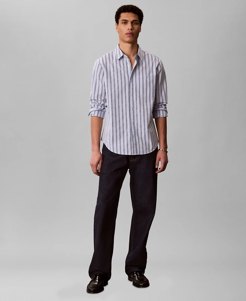 Calvin Klein Men's Multi Stripe Poplin Shirt