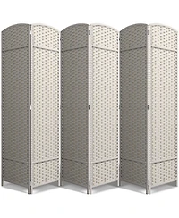 Sorbus 6 Panel Room Divider ft. Tall - Extra Wide Double Hinged Panels, Mesh Hand-Woven Design, Partition Dividers (White)