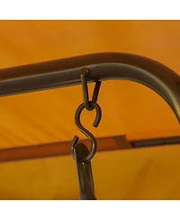 Outsunny Kids Patio Swing, Children Outdoor 2-Seat Porch Bench with Adjustable Canopy