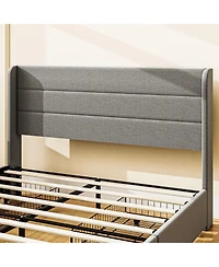 Homcom Queen Bed Frame with Headboard, Led Lights, Charging Station,