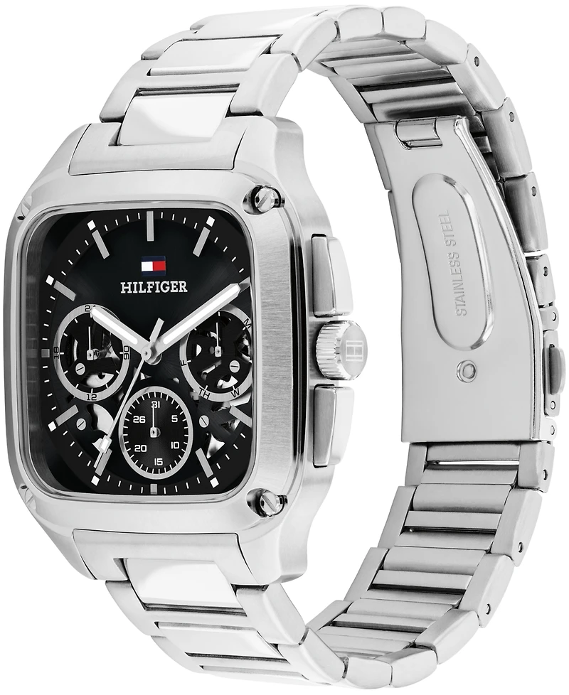 Tommy Hilfiger Men's Multifunction Silver Tone Stainless Steel Bracelet Watch, 39mm