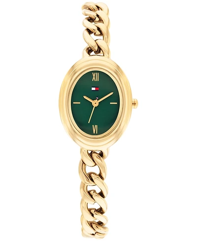 Tommy Hilfiger Women's Quartz Gold Tone Stainless Steel Chain Bracelet Watch, 21.5mm