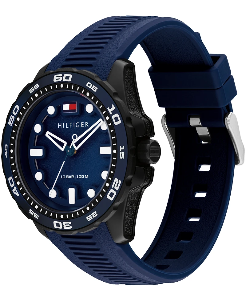 Tommy Hilfiger Men's Quartz Blue Silicone Strap Watch, 40mm