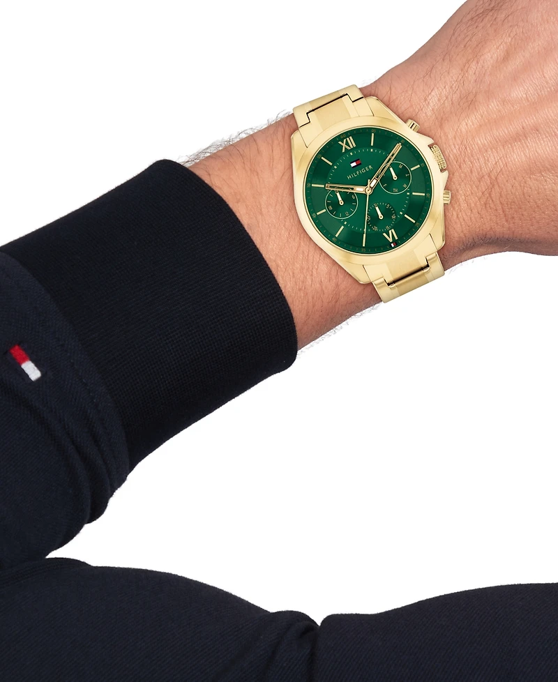 Tommy Hilfiger Men's Multifunction Gold Tone Stainless Steel Bracelet Watch, 42mm