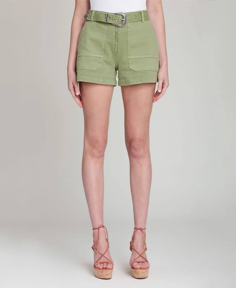 Avec Les Filles Women's High-Rise Belted Shorts