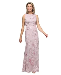 Alex Evenings Petite Boat Neck Sleeveless Gown