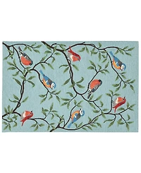 Liora Manne' Ravella 2270 Birds On Branches Blue 2' x 3' Indoor/Outdoor Area Rug