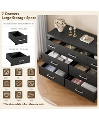 gaomon Dresser for Bedroom with 7 Drawers, Storage Chest of Drawers with Metal Handle, Wooden Dresser Organizer for Living Room,Closet,Entryway