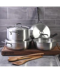 Babish Tri-Ply Stainless Steel 10-Piece Cookware Set