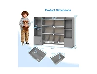 Slickblue Kids Bookshelf and Toy Storage with Open Shelves Bins
