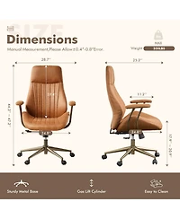 Xizzi High Back Ergonomic Office Chair, Swivel Suede Desk Chair with Lumbar Support, Height Adjustable Modern Executive Computer