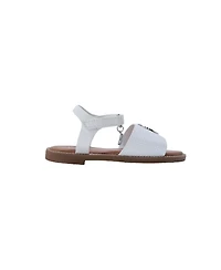 Bebe Little Girls Sandals Lightweight Comfy Embossed Medallion Detail Flat Sandals