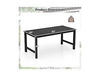 Slickblue 6 Person Patio Dining Table with Wood Look Top