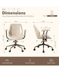 Xizzi Mid Back Ergonomic Office Chair, Swivel Suede Desk Chair with Lumbar Support, Height Adjustable Modern Executive Computer