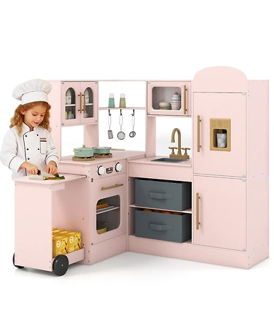 Mecale Corner Kitchen with Lights & Sounds, Fun Pretend Play for Kids