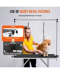 Cozito 46" Foldable Pet Grooming Table with Dual Arms and Clamp, 330 lb Capacity