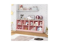 Slickblue Kids 5-Cube Wooden Toy Organizer with Safety Anti-Tipping