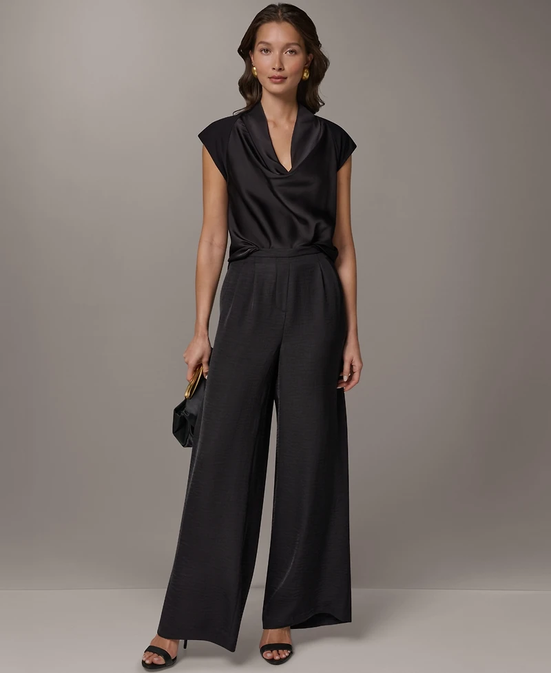 Donna Karan New York Women's Wide-Leg Pull-On Pleated Pants