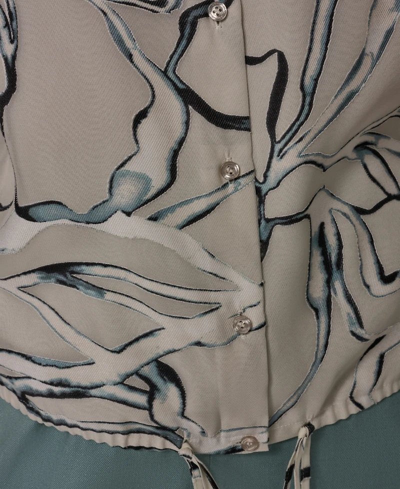 Donna Karan New York Women's Long-Sleeve Printed Shirt