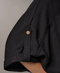 Donna Karan New York Women's Collared Neck Buton-Front Shirt Jacket