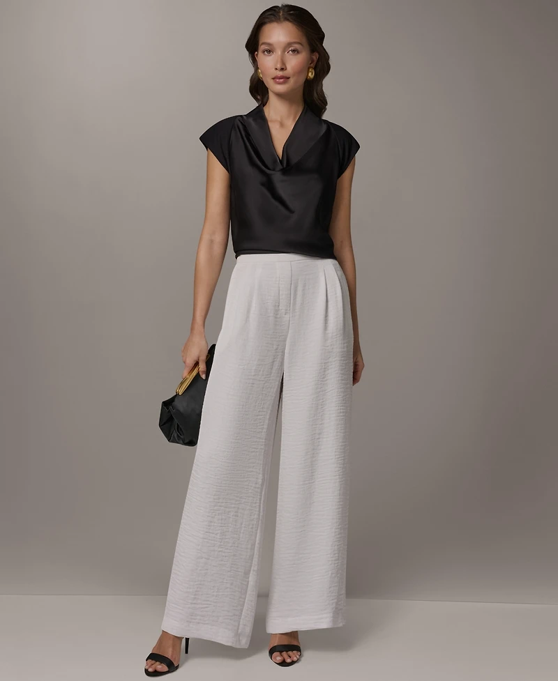 Donna Karan New York Women's Wide-Leg Pull-On Pleated Pants