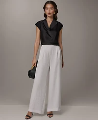 Donna Karan New York Women's Wide-Leg Pull-On Pleated Pants