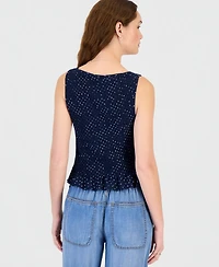 Ultra Flirt Juniors' Smocked Sleeveless Top