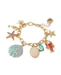 Betsey Johnson Faux Stone Sealife Charm Bracelet