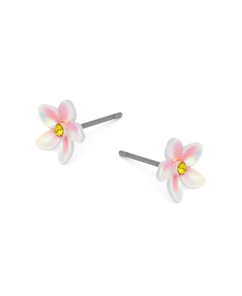 Betsey Johnson Faux Stone Cowabunga Beachy Flower Stud Earrings
