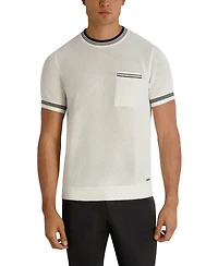 Karl Lagerfeld Paris Men's Regular-Fit Short-Sleeve Knitted Crewneck T-Shirt