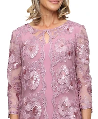 Alex Evenings Women's Zipper Boat Neck Jacket Dress