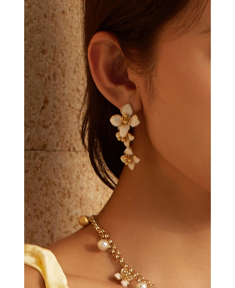 Retro Chic Iris Blossom Earrings