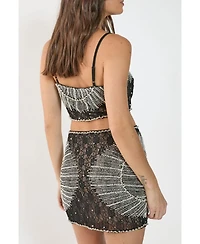 Nasty Gal Women's Embellished Sequin Mini Skirt