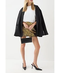 MissPap Women's Studded Sequin Embellished Mini Skirt