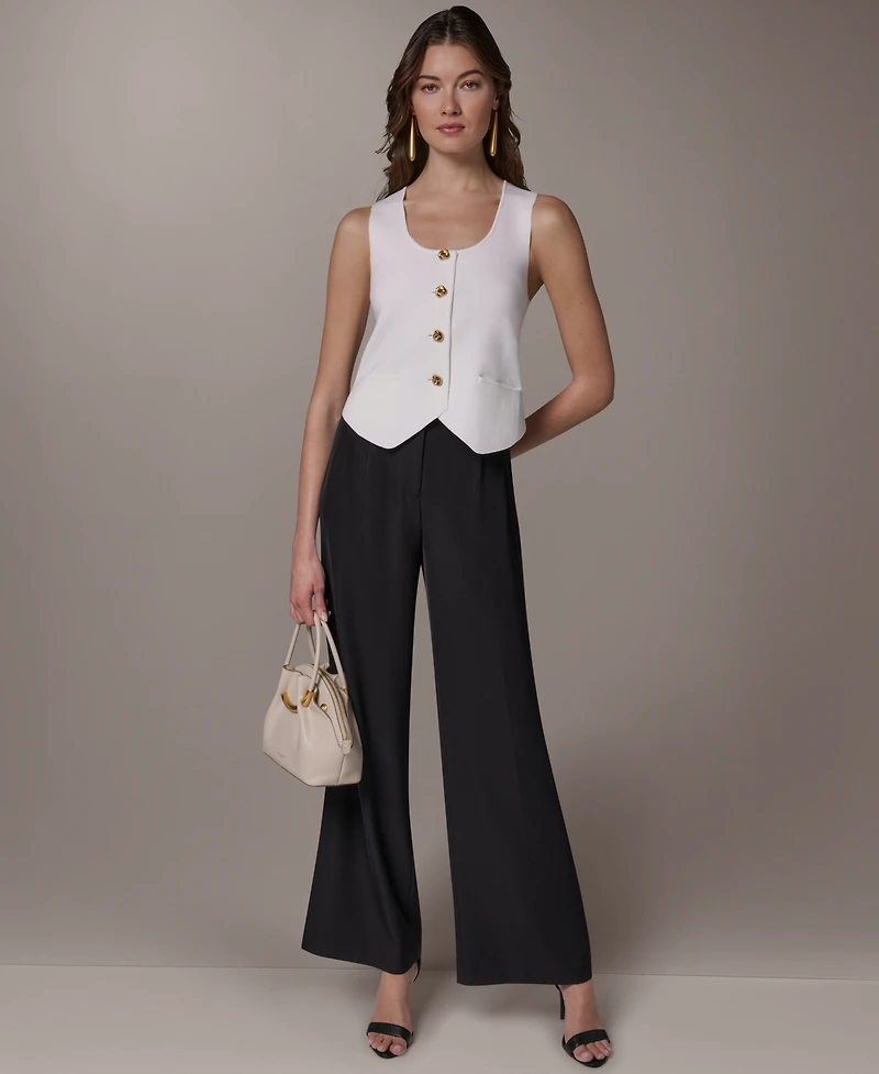 Donna Karan New York Petite Scoop Neck Sweater Vest